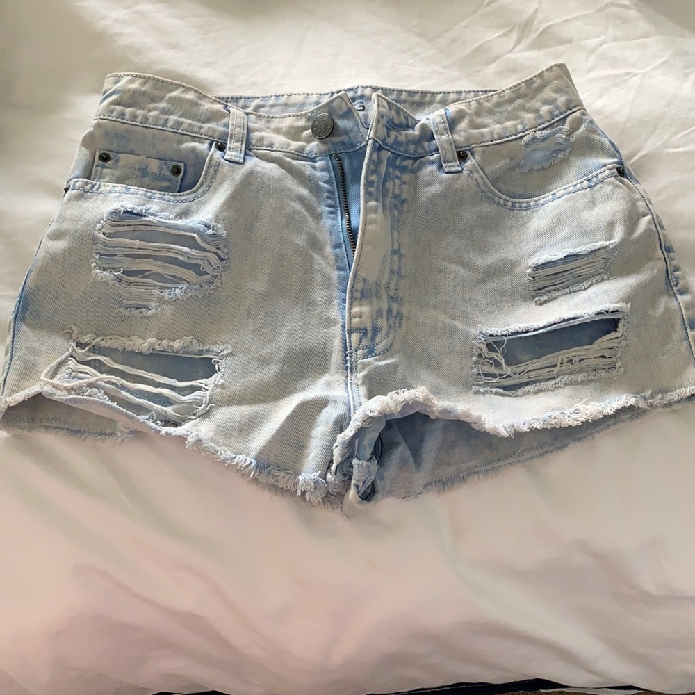 High waisted jean shorts